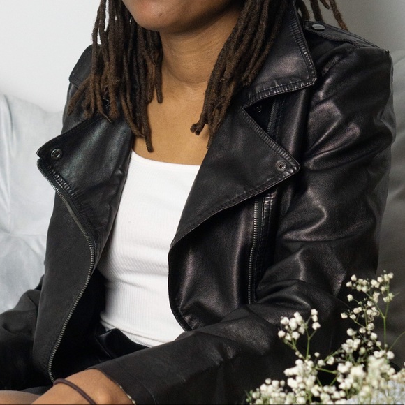 Vegan Leather Motorcycle Jacket - Picture 3 of 10